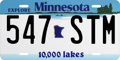 MN license plate 547STM