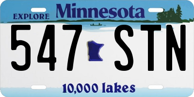 MN license plate 547STN