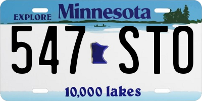 MN license plate 547STO