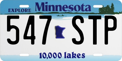 MN license plate 547STP