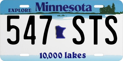 MN license plate 547STS