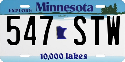 MN license plate 547STW