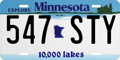 MN license plate 547STY