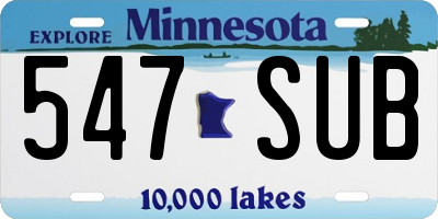MN license plate 547SUB
