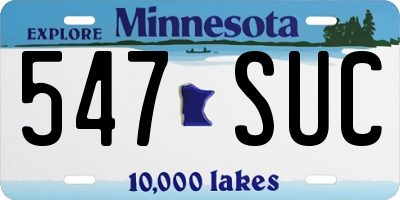 MN license plate 547SUC