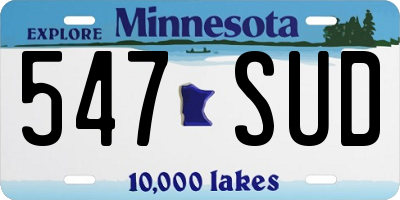 MN license plate 547SUD