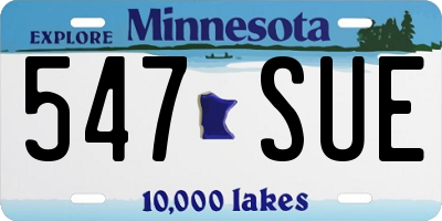 MN license plate 547SUE