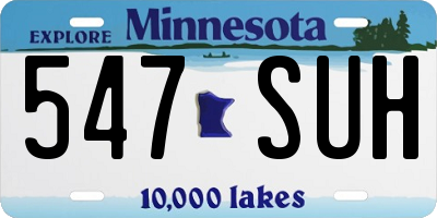 MN license plate 547SUH
