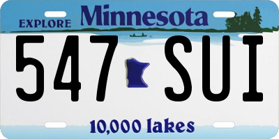 MN license plate 547SUI