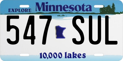 MN license plate 547SUL