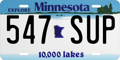 MN license plate 547SUP