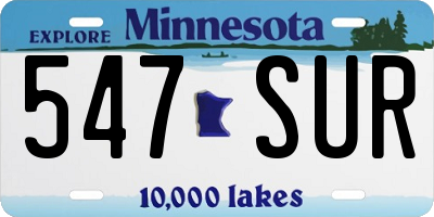MN license plate 547SUR