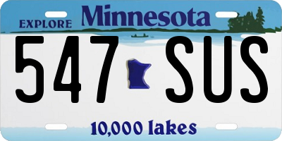 MN license plate 547SUS