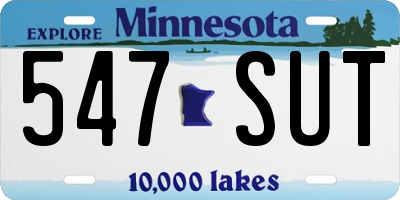 MN license plate 547SUT