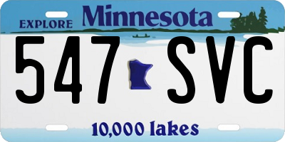 MN license plate 547SVC