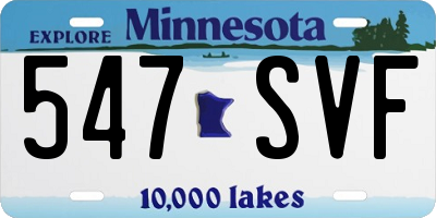MN license plate 547SVF