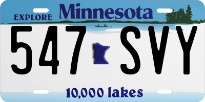 MN license plate 547SVY