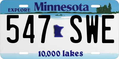 MN license plate 547SWE