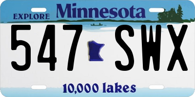 MN license plate 547SWX