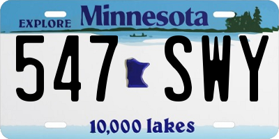 MN license plate 547SWY