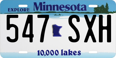 MN license plate 547SXH