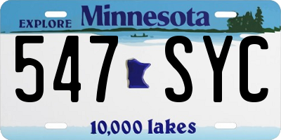 MN license plate 547SYC