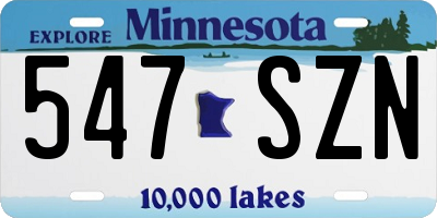 MN license plate 547SZN