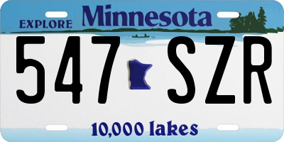 MN license plate 547SZR