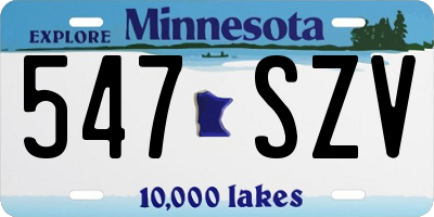 MN license plate 547SZV