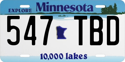 MN license plate 547TBD