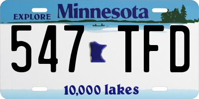 MN license plate 547TFD