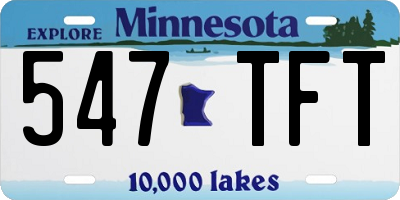 MN license plate 547TFT
