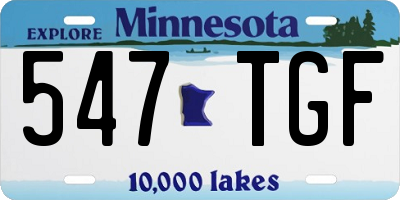 MN license plate 547TGF