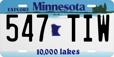 MN license plate 547TIW