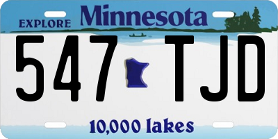 MN license plate 547TJD
