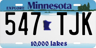 MN license plate 547TJK