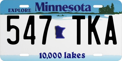 MN license plate 547TKA