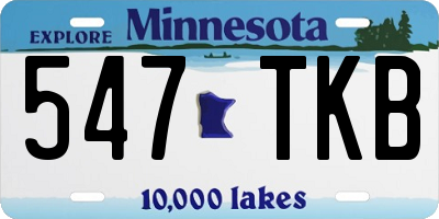 MN license plate 547TKB