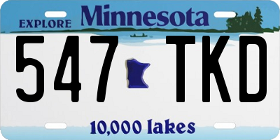 MN license plate 547TKD