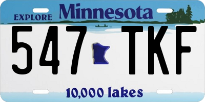 MN license plate 547TKF