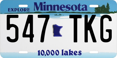 MN license plate 547TKG