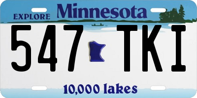 MN license plate 547TKI