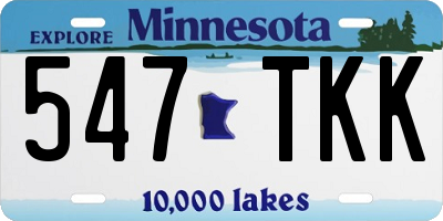 MN license plate 547TKK