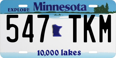 MN license plate 547TKM