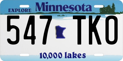 MN license plate 547TKO