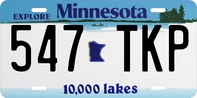MN license plate 547TKP
