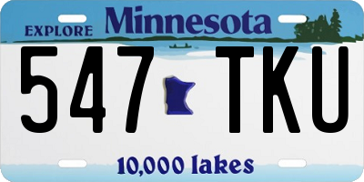 MN license plate 547TKU