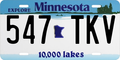 MN license plate 547TKV