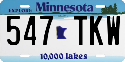 MN license plate 547TKW