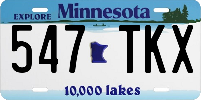 MN license plate 547TKX